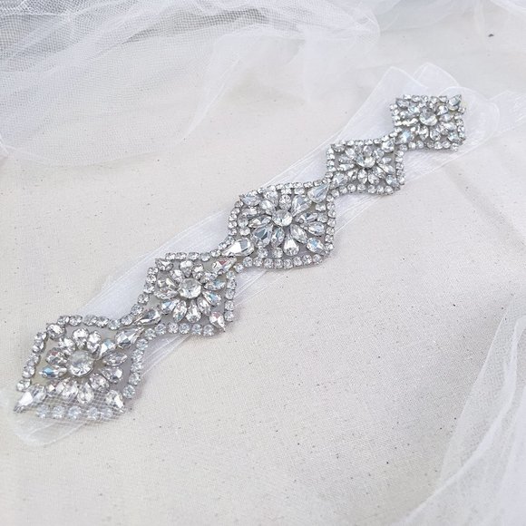 "Sentiment" Gold Diamond Sash - Picture 2 of 3